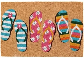 Kokosová rohožka Flip flops, 39 x 59 cm