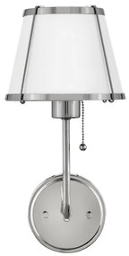 Hinkley HK-CLARKE1-PN-WH - Nástenná lampa CLARKE 1xE27/40W/230V chróm/biela