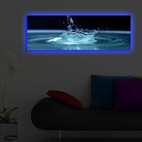 Obraz s LED osvetlením KVAPKA VODY 41 30 x 90 cm