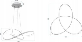 Toolight - LED závesné svietidlo APP394-CP + diaľkové ovládanie, zlatá, OSW-06910