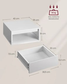 Set dvoch závesných nočných stolíkov LET854W01 (2ks)