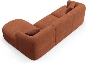 Menčestrová rohová pohovka v terakotovej farbe (pravý roh/s leňoškou) Campi – Cosmopolitan Design