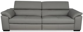 Moderná kožená pohovka LOREN II (4P), sivá (madras - 128 grey)