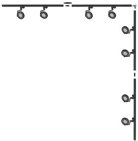 Zuma Line 3590 - Bodové svietidlo do lištového systému MASTER 8xGU10/15W/230V čierne