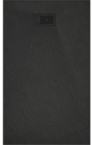 Mexen Hugo, obdĺžniková sprchová vanička SMC 140 x 90 cm, čierna, čierna krytka, 42709014-B