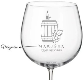 Dekorant Pohárik na víno pre vinárov ZRAJE AKO VÍNO
