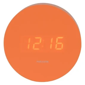 Karlsson 5981OR dizajnové LED hodiny s budíkom oranžová, pr. 9 cm