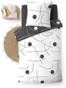 Biele/tmavosivé obliečky na jednolôžko z mikrovlákna 140x200 cm Sonate – douceur d'intérieur