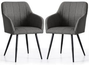 Sada dvoch jedálenských stoličiek LUXANO grafitové / čierne nohy (2 ks)