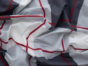 Bavlnená obliečka na vankúš Renforcé 70 × 90 cm – Kocky sivočervené