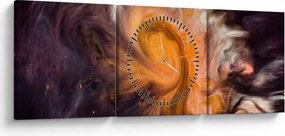 Abstraktné obraz - vesmír (s hodinami) (90x30 cm)