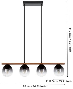 Eglo 900186 - Luster na lanku FILAGO 4xE27/40W/230V