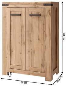 Skriňa MORATIZ 2D/80, dub Wotan