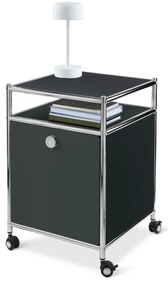 Kovový kontajner na kolieskach »CN3« s výklopnou doskou, čierny