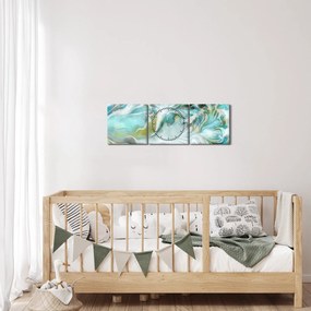 Obraz - Maľba abstraktných vzorov (s hodinami) (90x30 cm)