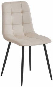 Set štyroch jedálenských stoličiek KARA béžové / čierne nohy (4ks)