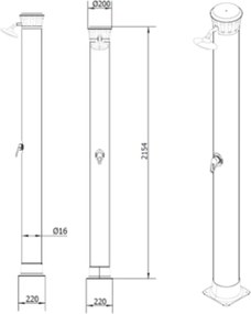 Marimex | Solárna sprcha UNO 40 l hliníková | 10992056