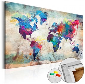 Artgeist Obraz na korku - World Map: Colourful Madness [Cork Map] Veľkosť: 90x60