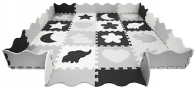 PENOVÉ VZDELÁVACIE PUZZLE 36 ks - XXL sivo / čierne