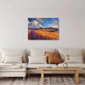 Sklenený obraz - Olejomaľba krajiny (70x50 cm)