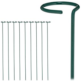 Sada kovových podpier pre rastliny Relaxdays RD10047320 s očkom – 80 cm, 10 ks