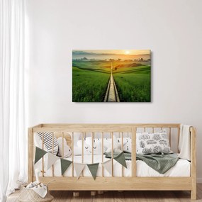 Obraz - Východ slnka nad údolím (90x60 cm)