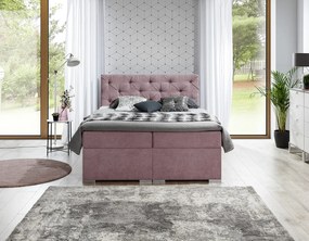 Čalúnená manželská posteľ s úložným priestorom Beneto 140 - modrá