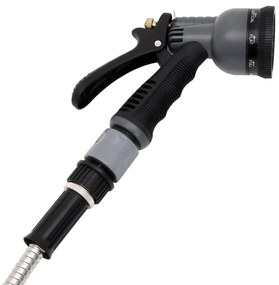 Záhradná hadica s tryskou, strieborná 0,6" 15 m, oceľ