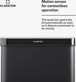 Klarstein Touchless, senzorový odpadkový kôš, 60 l, z nehrdzavejúcej ocele, Soft-Close zatváranie, napájaný batériou, LED displej, časovač