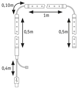 Paulmann 78880 - LED/3,5W RGB Stmievateľný pásik pre TV 2m ZOLL 5V + DO