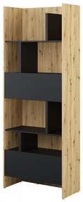 Regál Bed-Concept BC-22, Farby: dub artisan / čierna