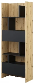 Regál Bed-Concept BC-22, Farby: dub artisan / čierna