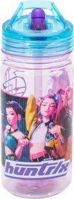 Fľaša na pitie KPop Demon Hunters, motív HUNTR/X so slamkou - 475 ml