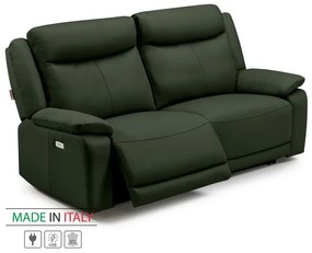 Kožená pohovka CONTINENTAL s elektrickou funkciou relax 2P, elektrické, zelená (green 321)