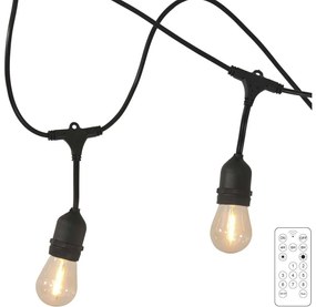 LED Solárna vonkajšia reťaz PARTY 10xE27/3,7V 10 m IP44 + DO