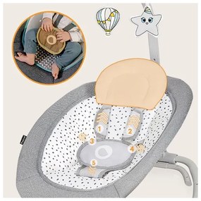 Lionelo - Detská vibrujúca hojdačka s melódiou PASCAL šedá