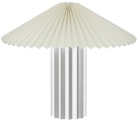 Biela/v striebornej farbe stolová lampa so stmievačom s textilným tienidlom (výška 36 cm) Taite – Blomus