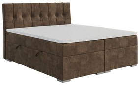 Jednolôžková posteľ Boxspring 120 cm Driny (karamelová) (s matracom a úl. priestorom). Akcia -20%. Vlastná spoľahlivá doprava až k Vám domov. 1043357