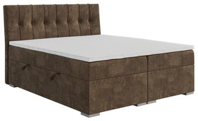 Jednolôžková posteľ Boxspring 120 cm Driny (karamelová) (s matracom a úl. priestorom). Vlastná spoľahlivá doprava až k Vám domov. 1043357
