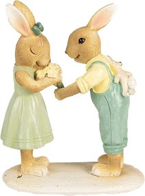 Dekorácia zajačikovia s kvietkom  - 11*5*14 cm