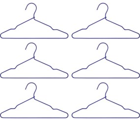 House Doctor Vešiaky na šaty Wire Blue – sada 6 ks