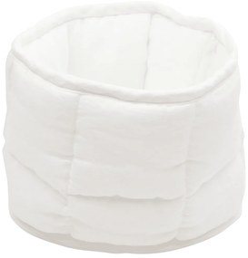 Lněný prošívaný košík bílý ø 20 cm