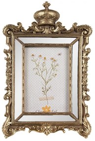 Zlatý antik fotorámik so zrkadlami a korunkou Baroque - 21*3*32 cm / 13*18 cm