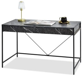 Dizajnový písací stôl OWEN čierny mramor