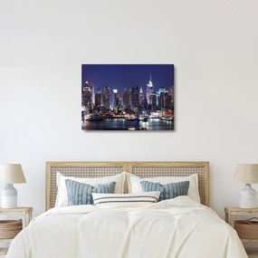 Obraz - Osvetlené New Yorské mrakodrapy (70x50 cm)
