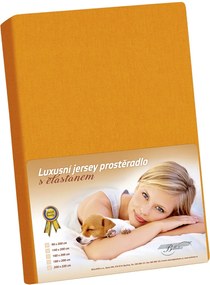 Bellatex Jersey prestieradlo s elastanom oranžová, 90 x 200 cm