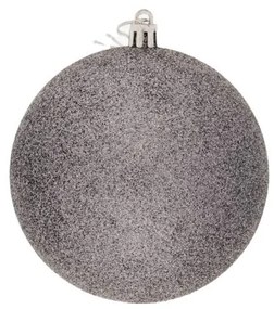 DECOLED Plastová guľa, 10 cm, sivá, 6x trblietka