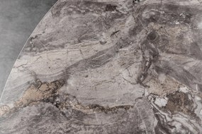 Jedálenský stôl ALPINE – okrúhly, keramická doska, taupe 120 cm, výška 76 cm