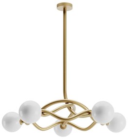 Redo 01-3258 - Luster na tyči CONFUSIO 5xE14/28W/230V priemer 96 cm zlatý