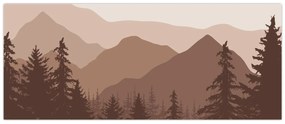 Obraz - Hnedé pohorie N⁰2 (120x50 cm)